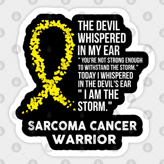 The Devil- Sarcoma Cancer Awareness Support Ribbon Sticker by HomerNewbergereq